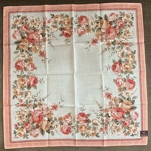 Mario Valentino Orange and Pink Floral Handkerchief